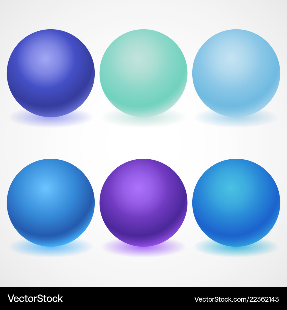 Multicolored Spheres with Shadows Vector Image