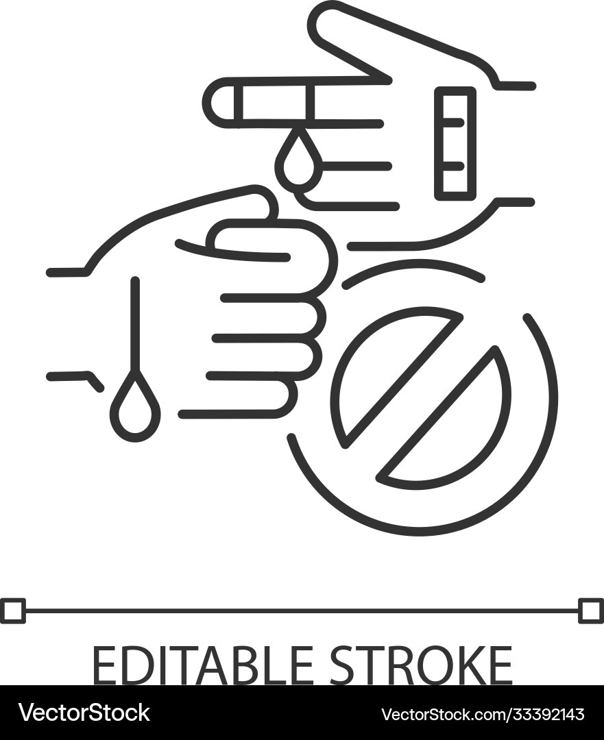 No diseases and wounds linear icon No diseases and wounds linear icon vector image
