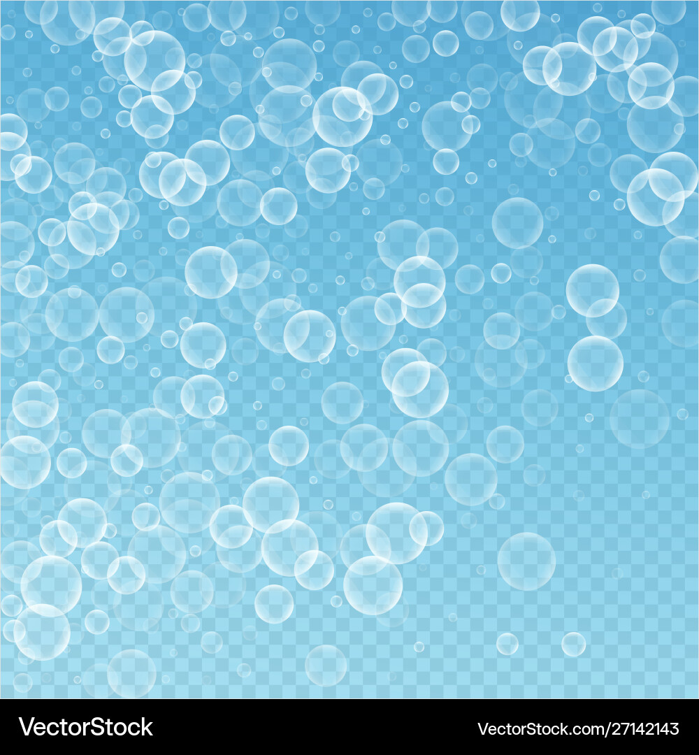 Random soap bubbles abstract background blowing b Vector Image
