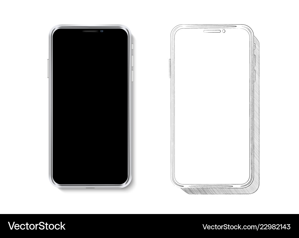 Realistic smartphone mock up 3d design Realistic smartphone mock up 3d design vector image