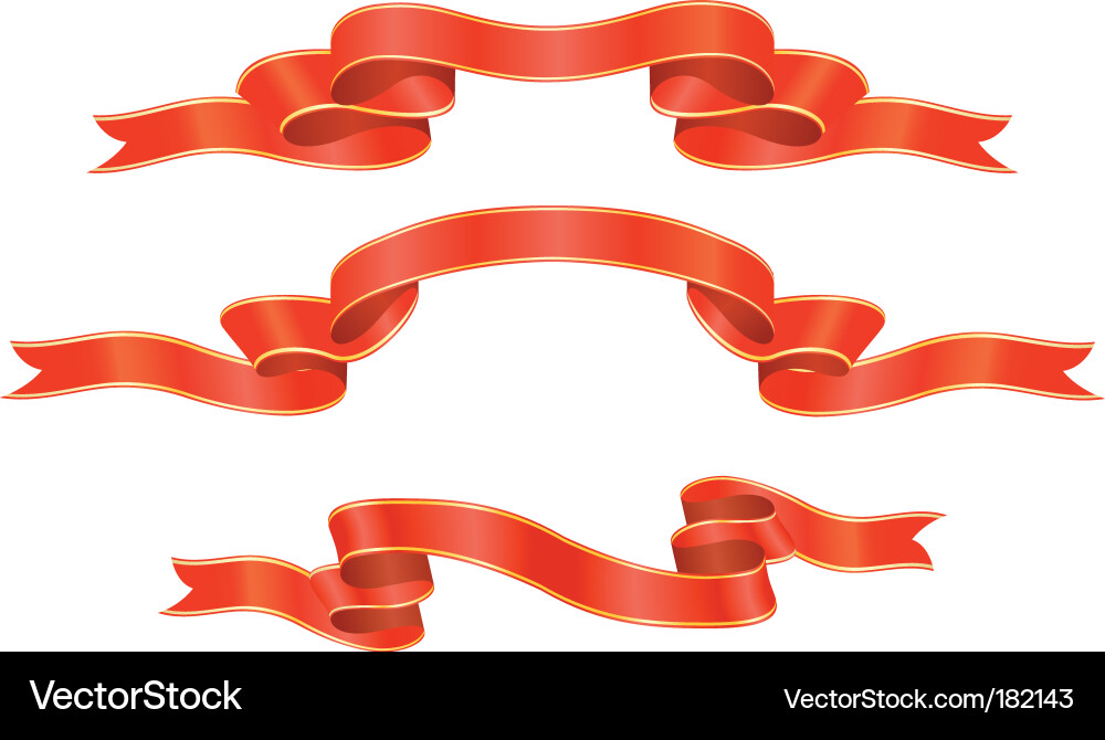Red Ribbon Collection Vector Image