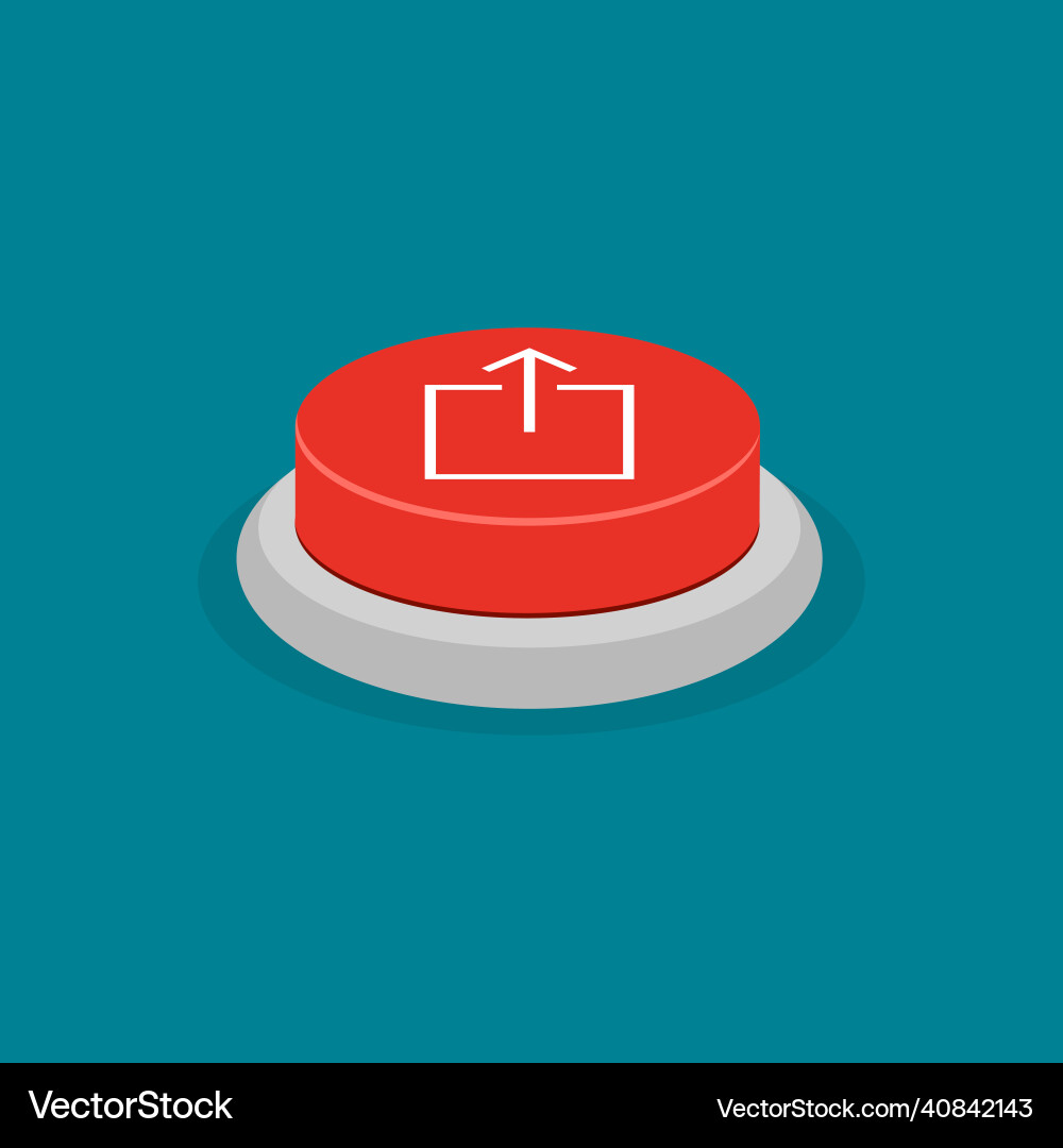 Red upload button share and concept Red upload button share and concept vector image