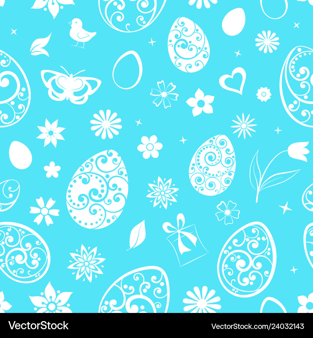 Seamless pattern of easter symbols Royalty Free Vector Image