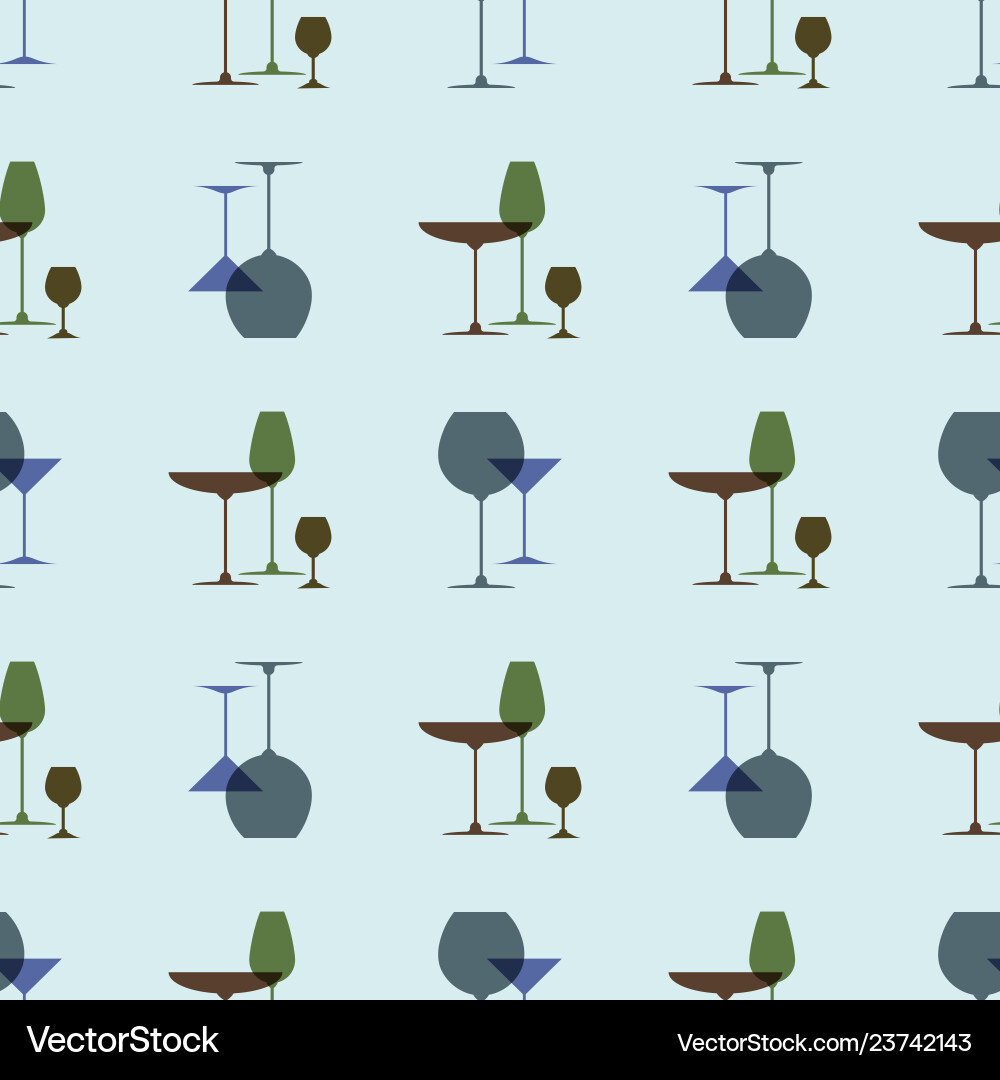 Seamless pattern with different glasses goblets Vector Image