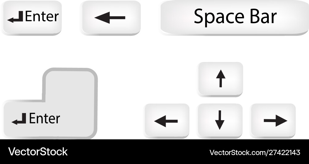Set keyboard keysllustration on white background Set keyboard keysllustration on white background vector image