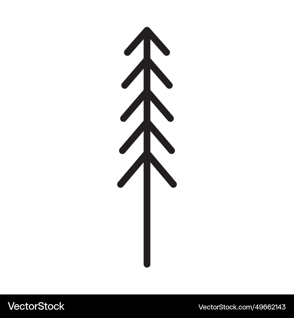 Set of different trees in monoline design 6 vector image