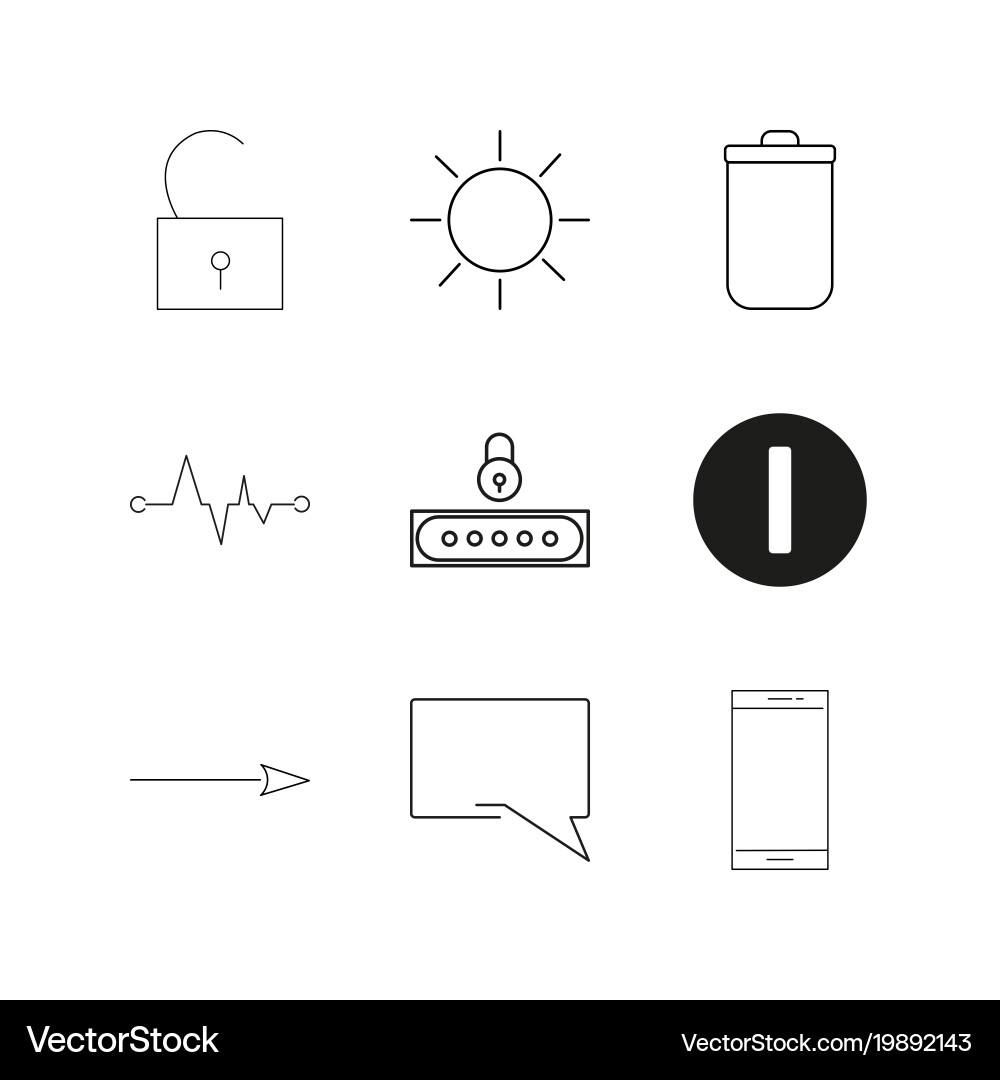 Web linear icon set simple outline icons Vector Image