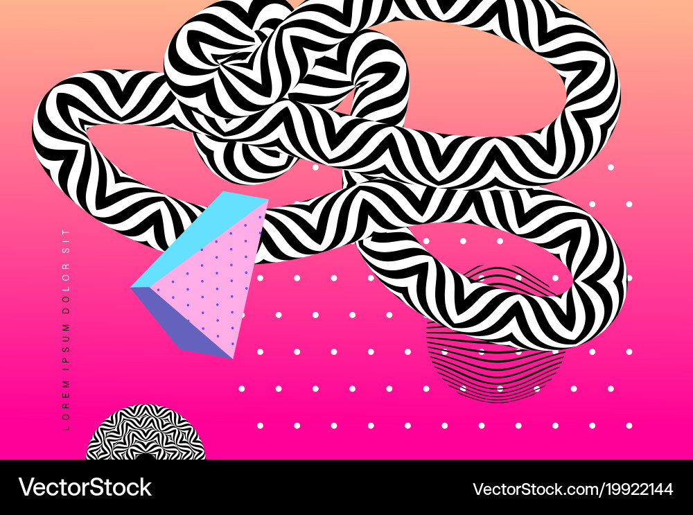 Abstract background template with op art elements Vector Image