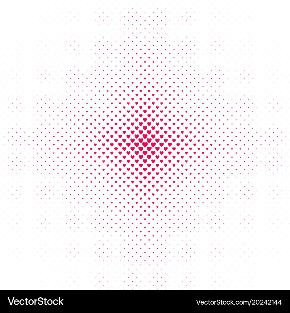 Abstract halftone heart pattern background vector image