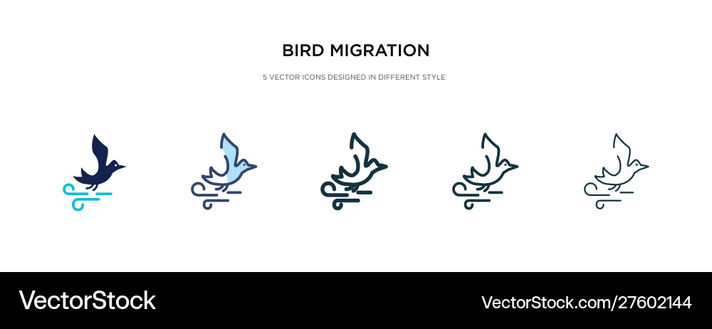 Bird migration icon in different style two vector image