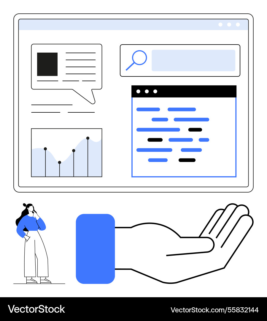 Digital content management dashboard with graphs Digital content management dashboard with graphs vector image