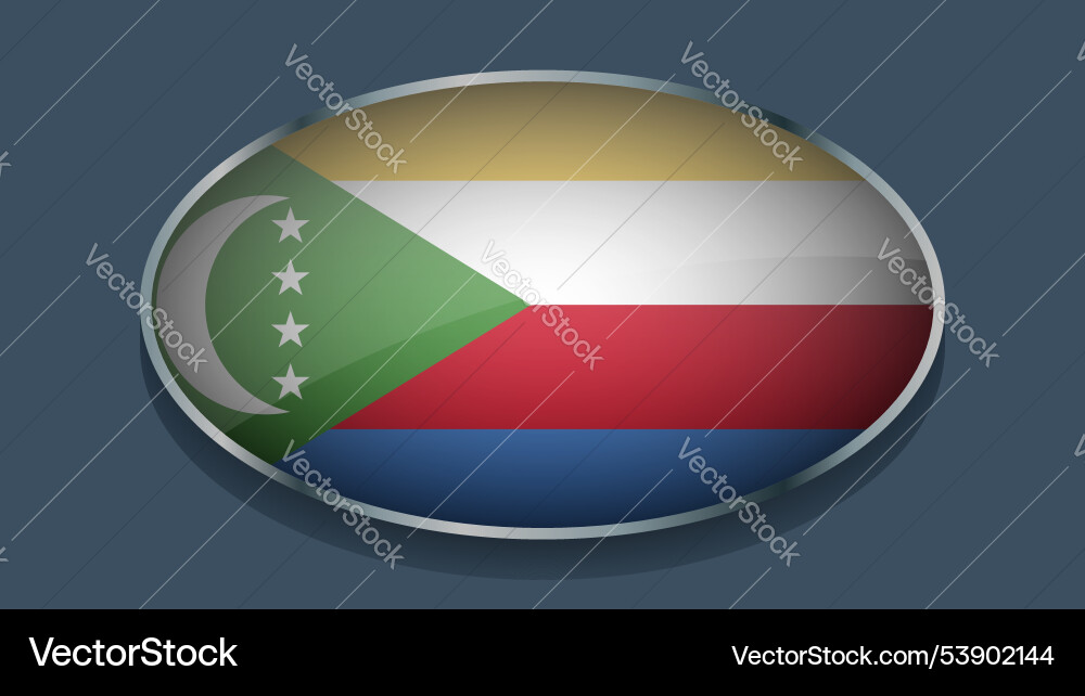 Eclipse shape of comoros flag with original color Vector Image