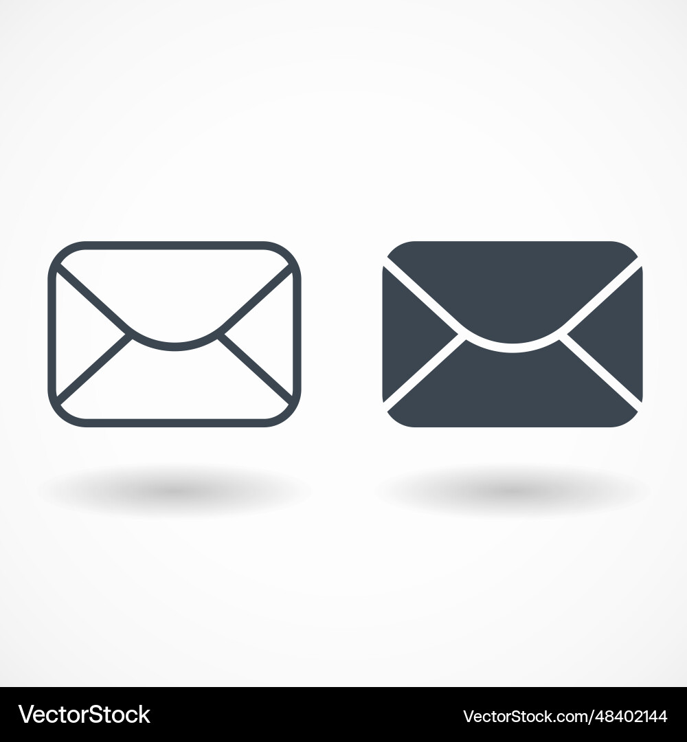 Email icon set envelope or message Vector Image