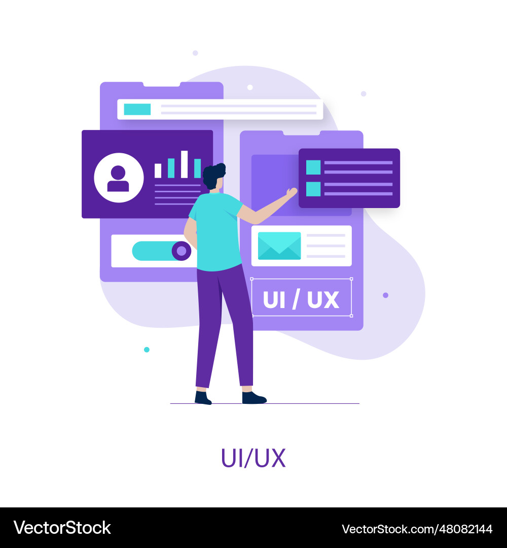 Flat design of ui ux concept Flat design of ui ux concept vector image