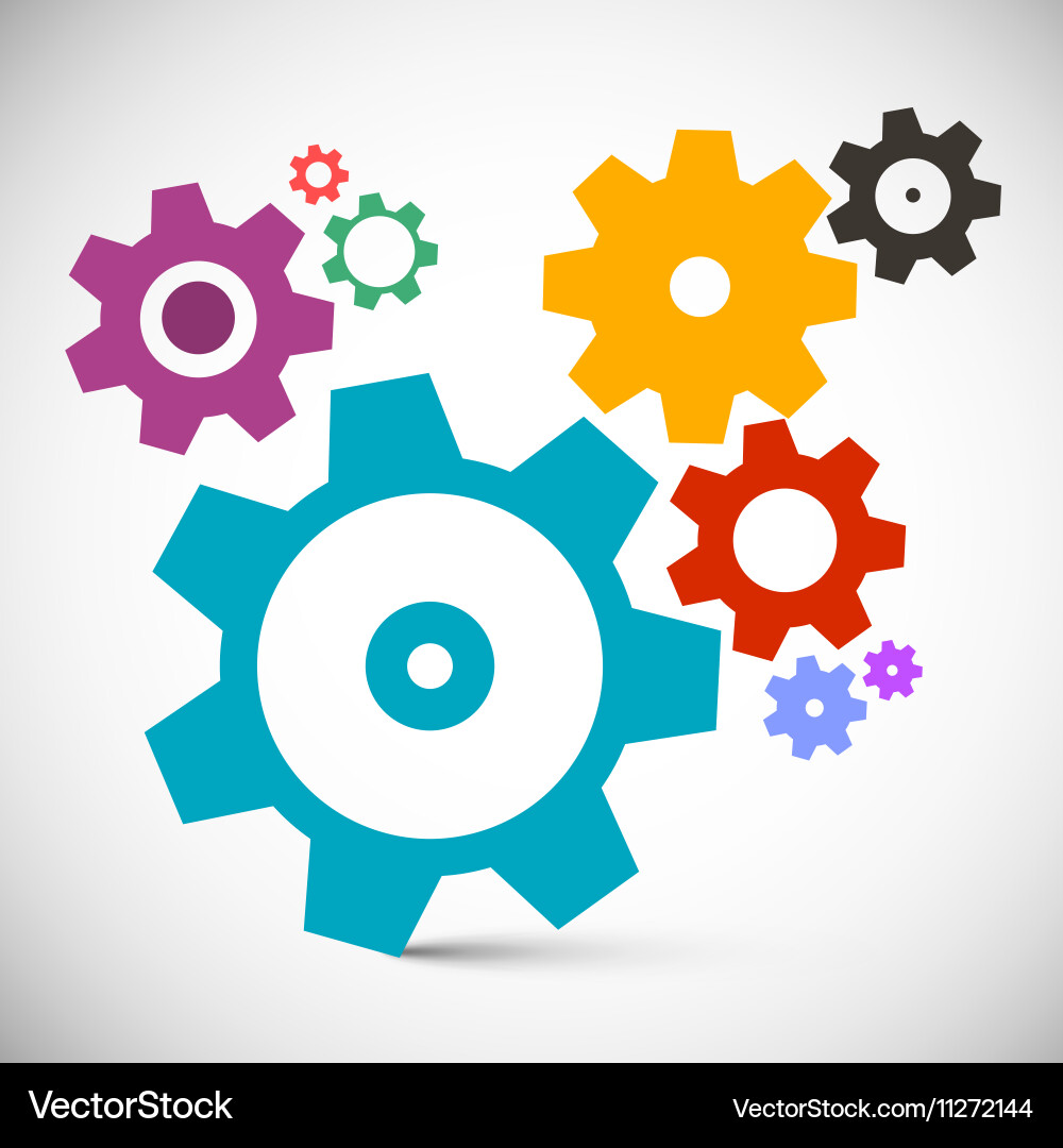 Gears - cogs set technology items vector image
