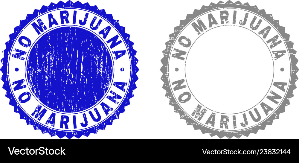Grunge no marijuana textured stamp seals Grunge no marijuana textured stamp seals vector image