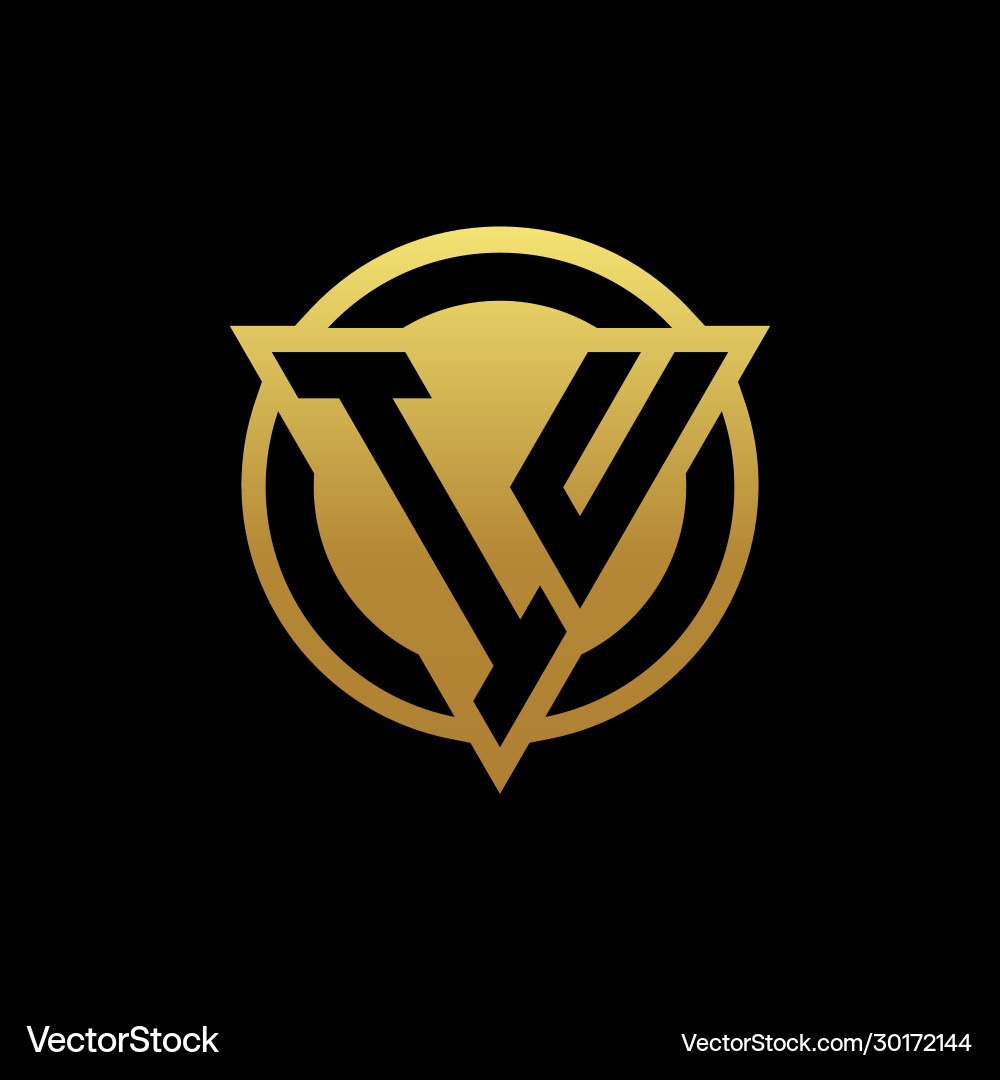 Iu logo monogram with triangle shape and circle vector image