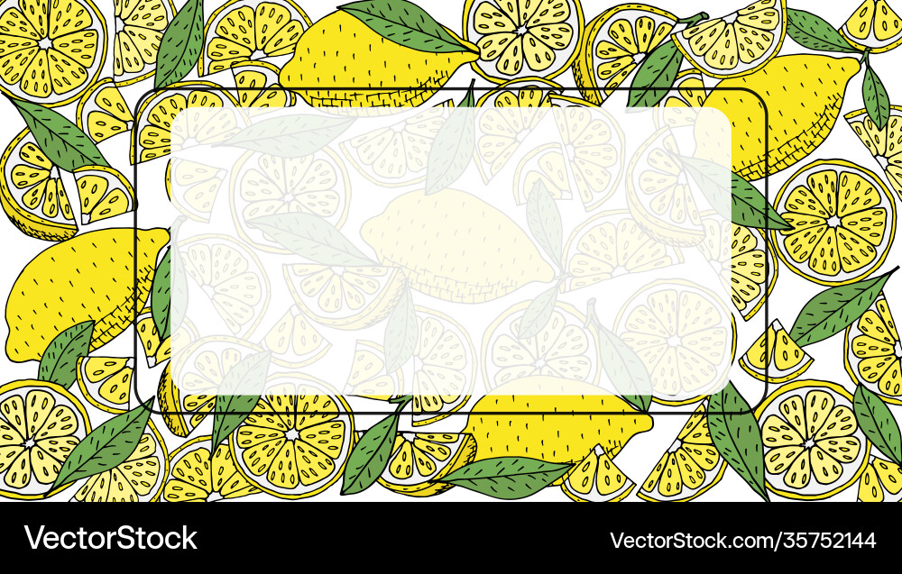 Lemon background with place for text hand drawn Lemon background with place for text hand drawn vector image