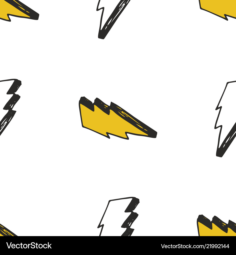 Lightning seamless pattern hand drawn sketched Lightning seamless pattern hand drawn sketched vector image