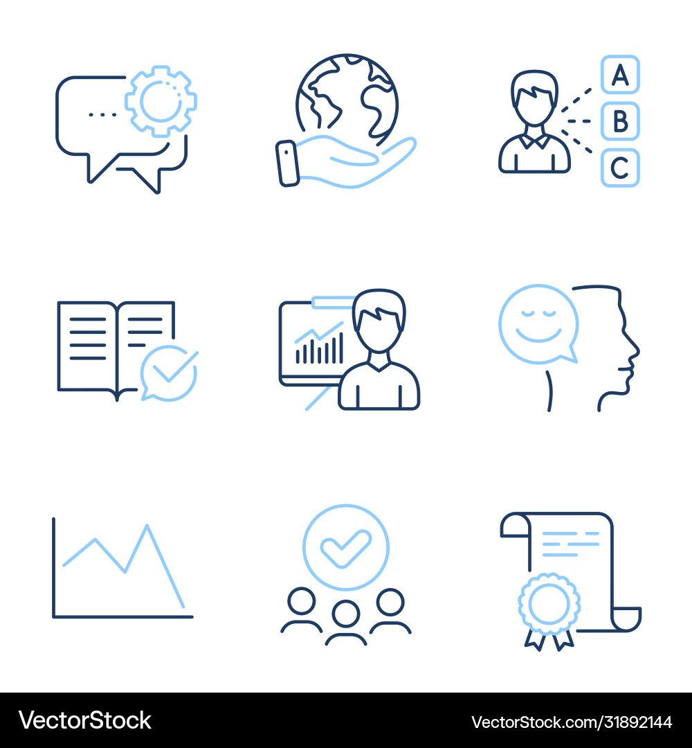 Line chart approved documentation and good mood Line chart approved documentation and good mood Vector Image