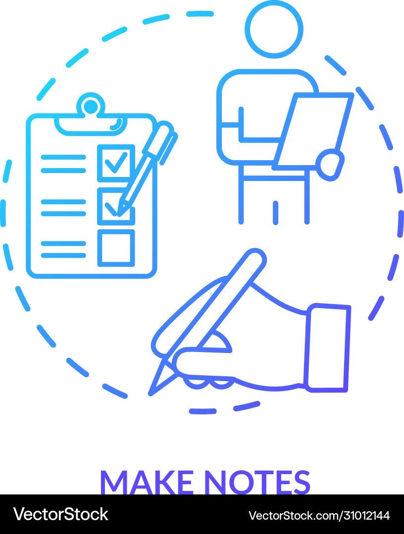 Make notes concept icon degustation event Make notes concept icon degustation event Vector Image