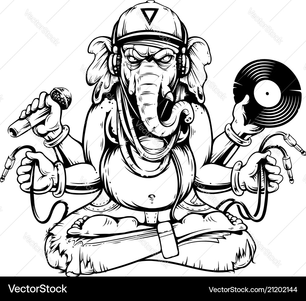 Musical Ganesha vector image