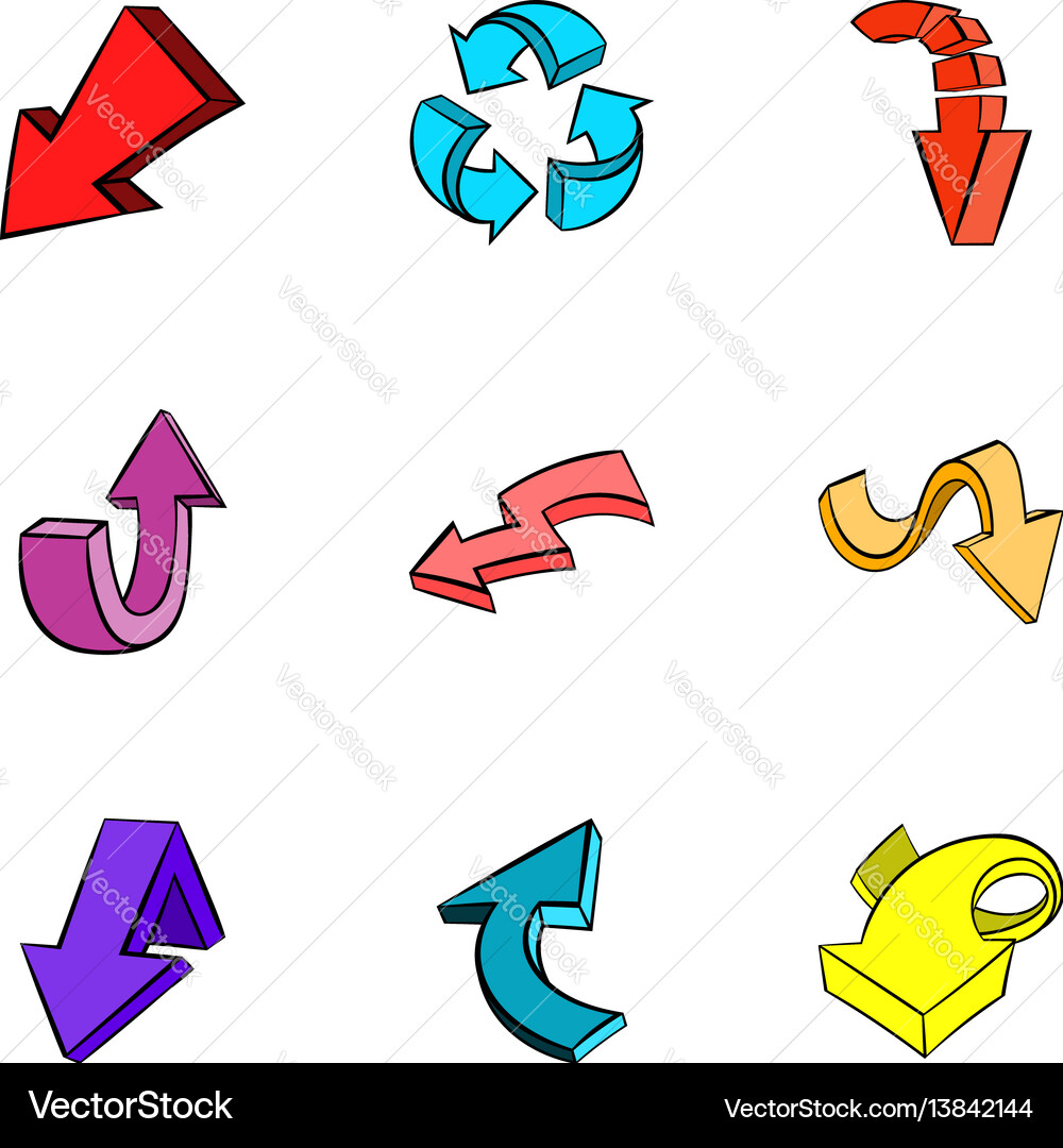 Pointer Icon Set - Circular Arrows vector image