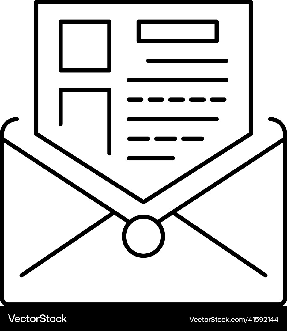 Sending mail report line icon Sending mail report line icon Vector Image