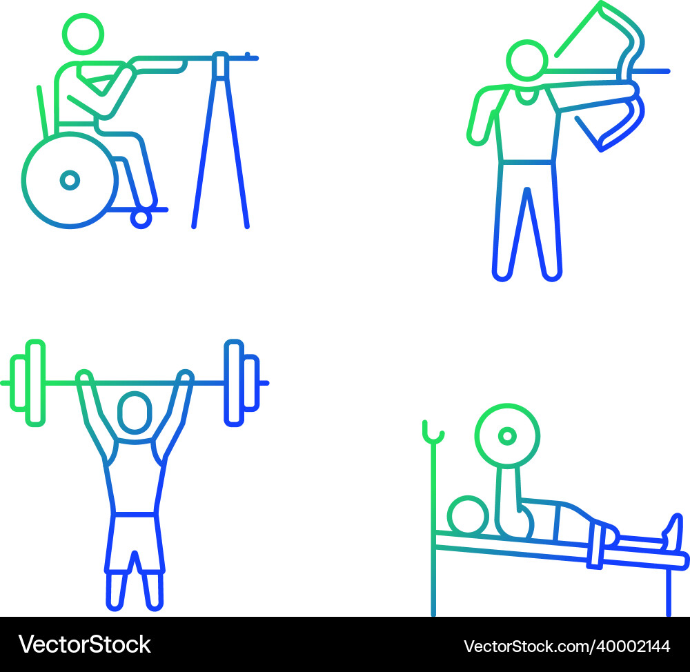 Single adaptive contests gradient linear icons set Vector Image