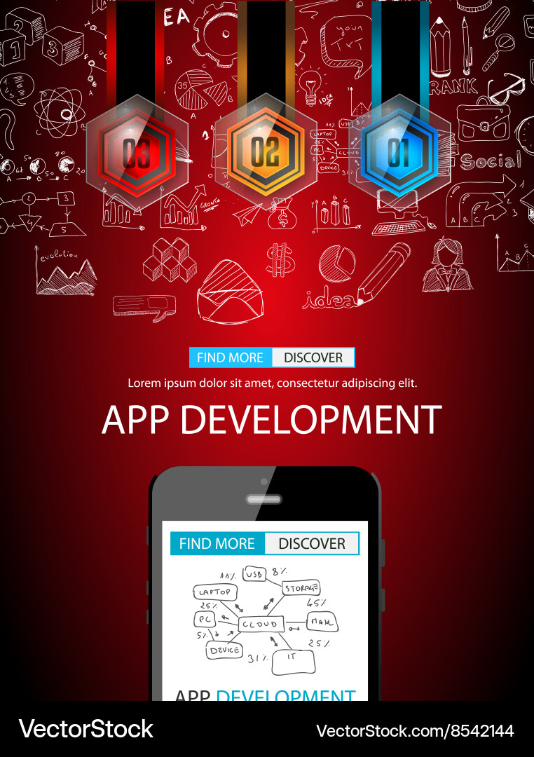 Sketch circular appdevelppment vector image