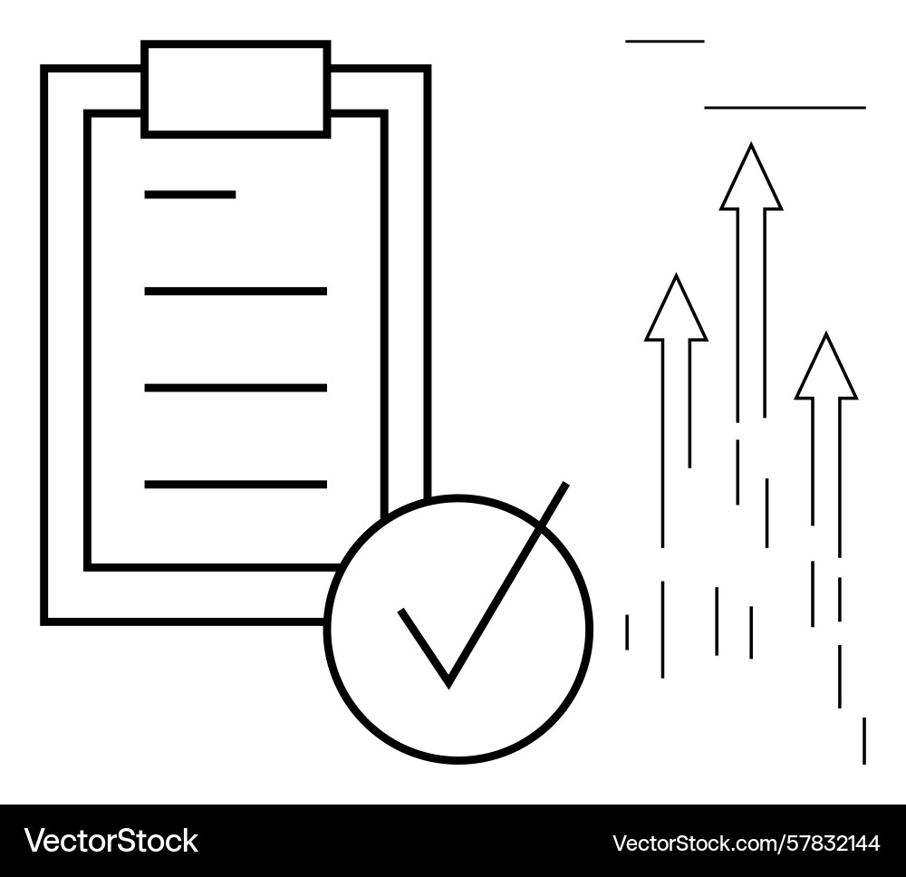 Task completion and growth with checklist Task completion and growth with checklist vector image