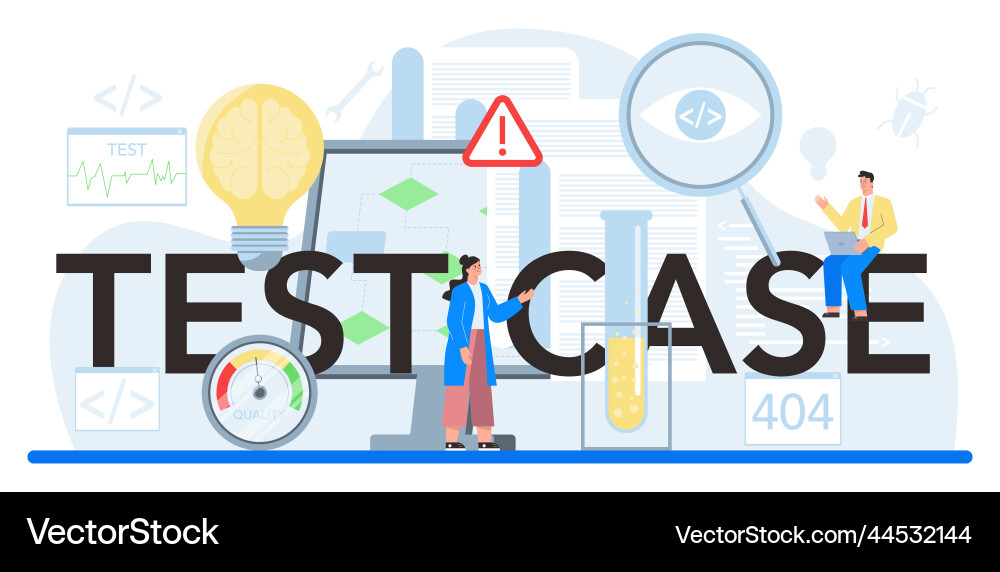 Test case typographic header application Test case typographic header application vector image