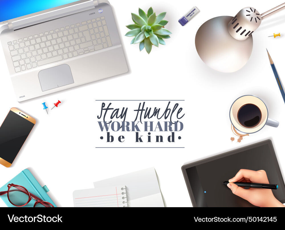 3d office objects background 3d office objects background vector image