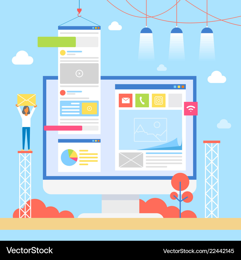 Abstract application ui deployment colorful card Abstract application ui deployment colorful card vector image