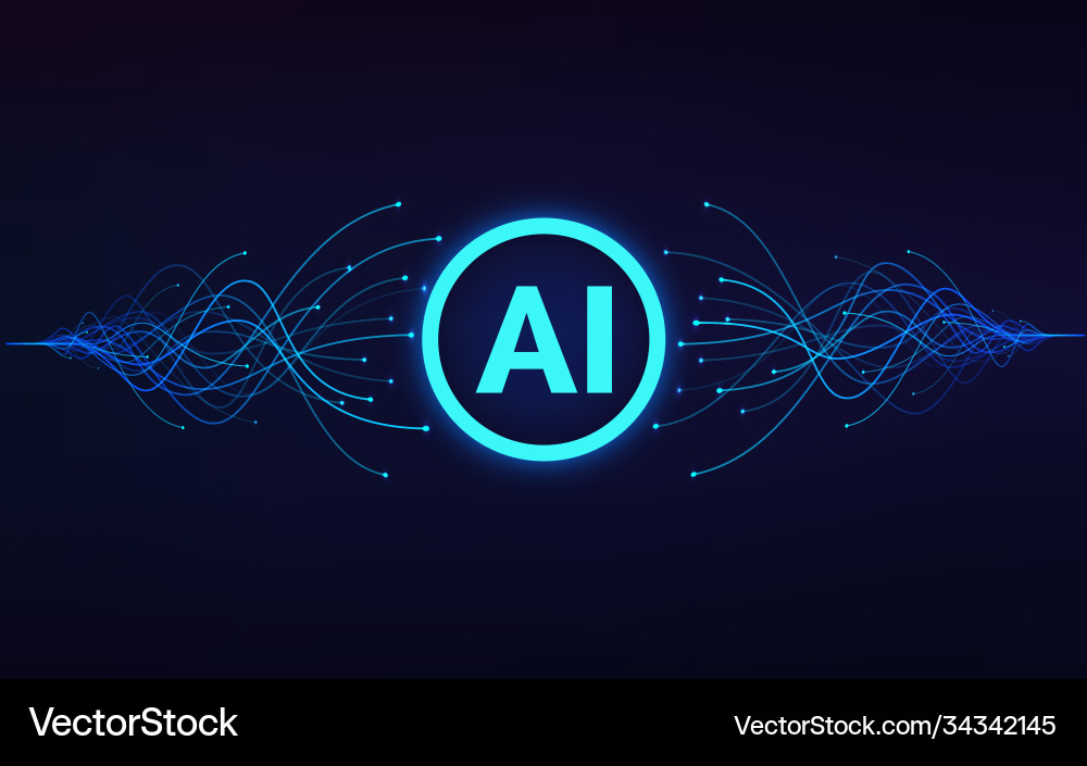 Artificial Intelligence Waves vector image