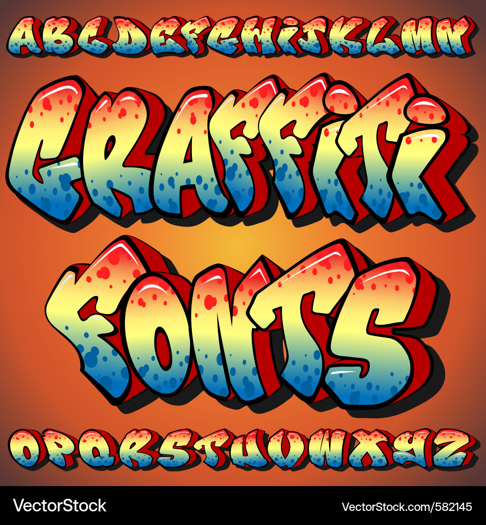 Bold Graffiti Fonts - Urban Style vector image