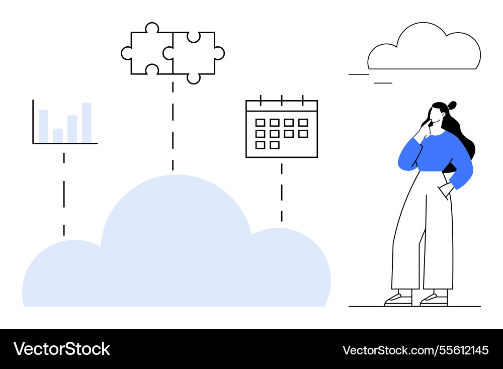 Cloud-based solutions connecting analytics Cloud-based solutions connecting analytics vector image