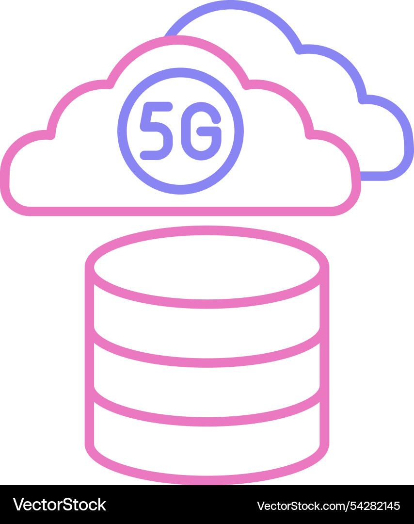 Cloud database line two colour icon vector image