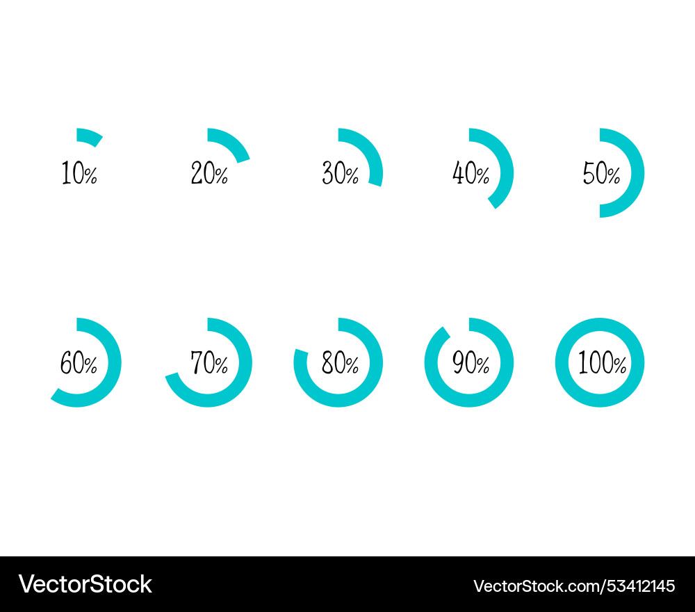 Collection loading bar status icon set of loaded Collection loading bar status icon set of loaded Vector Image