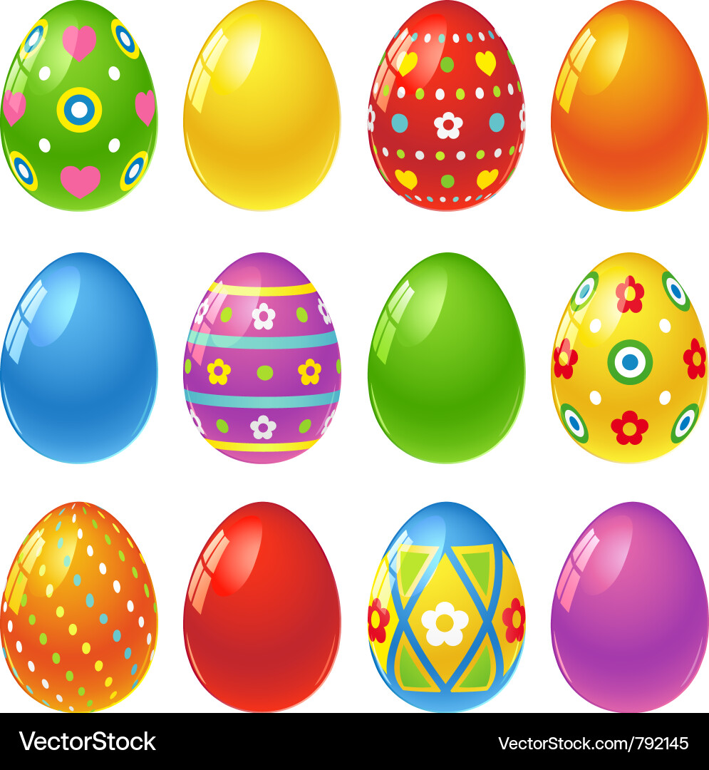 Colorful Easter Eggs Vector Image