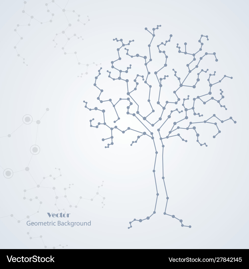 Connected Lines Tree – Science Concept Vector Image