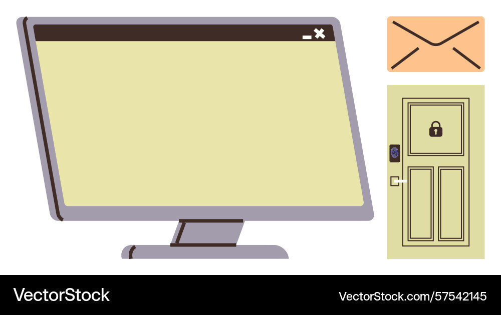 Digital security concept with screen email Digital security concept with screen email vector image