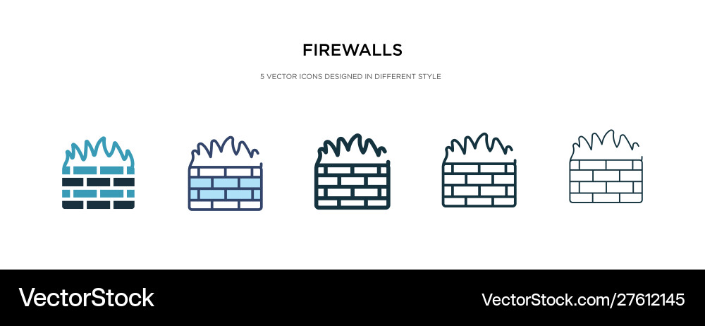 Firewalls icon in different style two colored Firewalls icon in different style two colored vector image