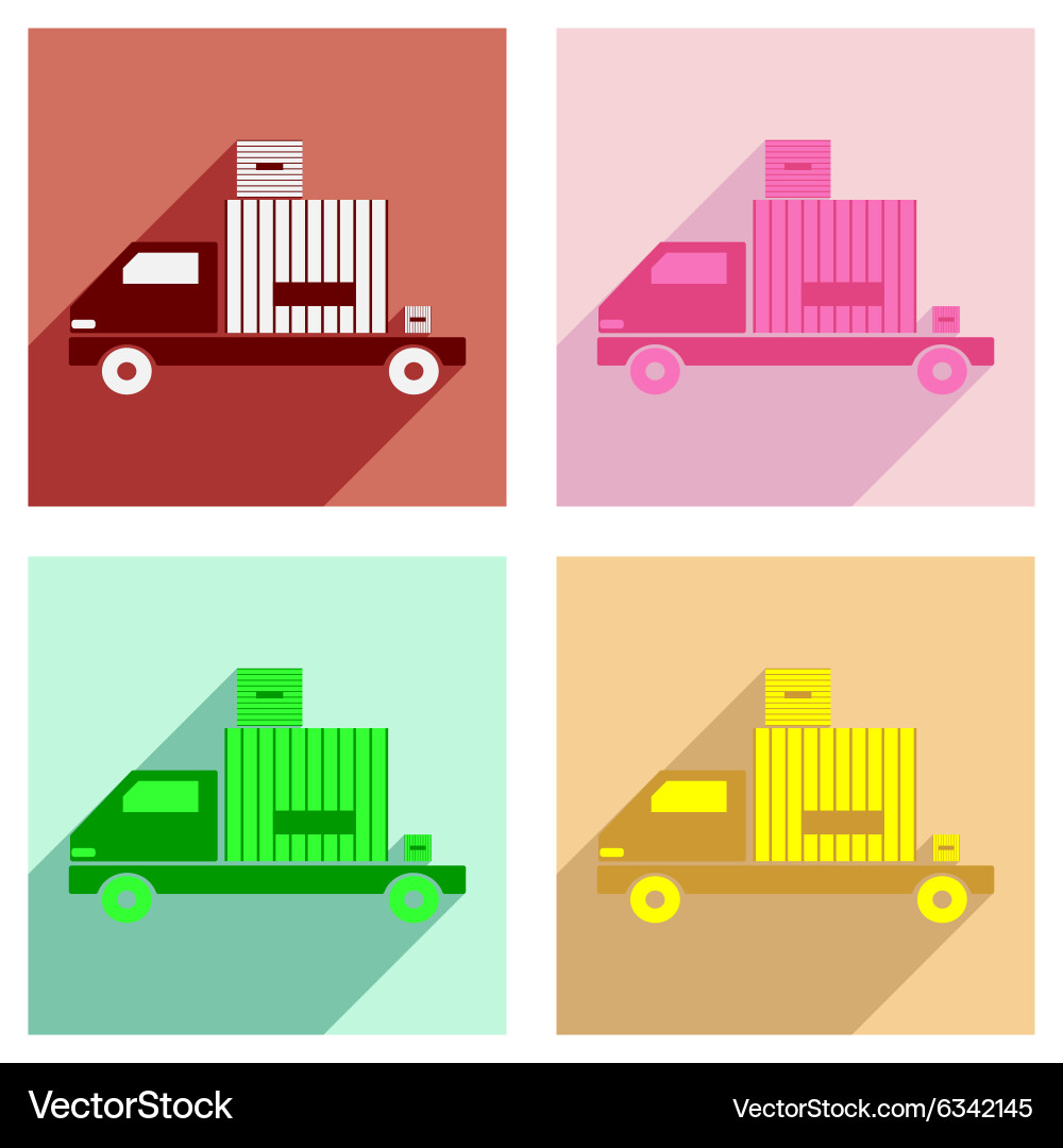 Flat with shadow concept and mobile application vector image