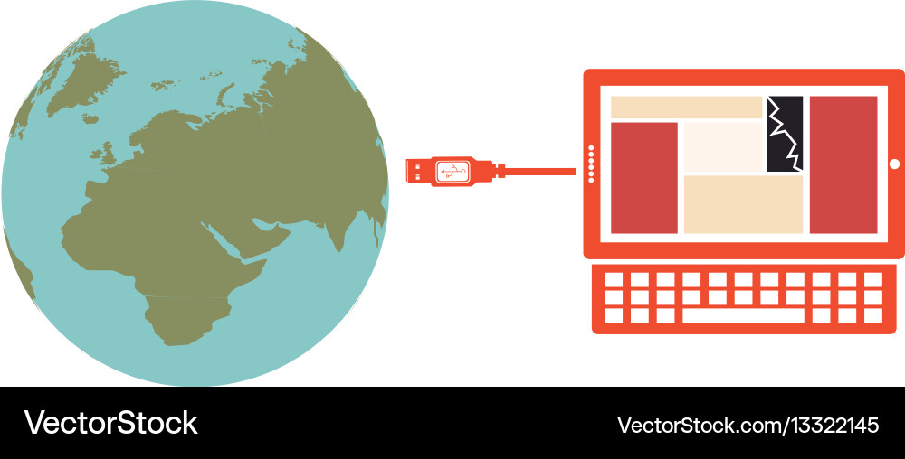 Global hosting data center icon vector image