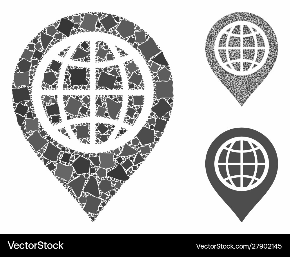 Globe map marker composition icon inequal Vector Image