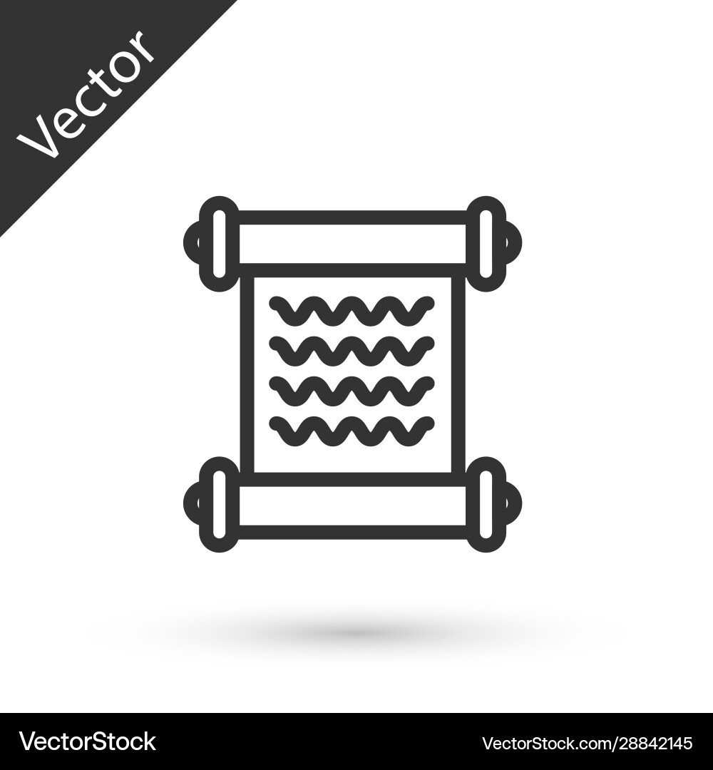 Grey line decree paper parchment scroll icon Grey line decree paper parchment scroll icon vector image