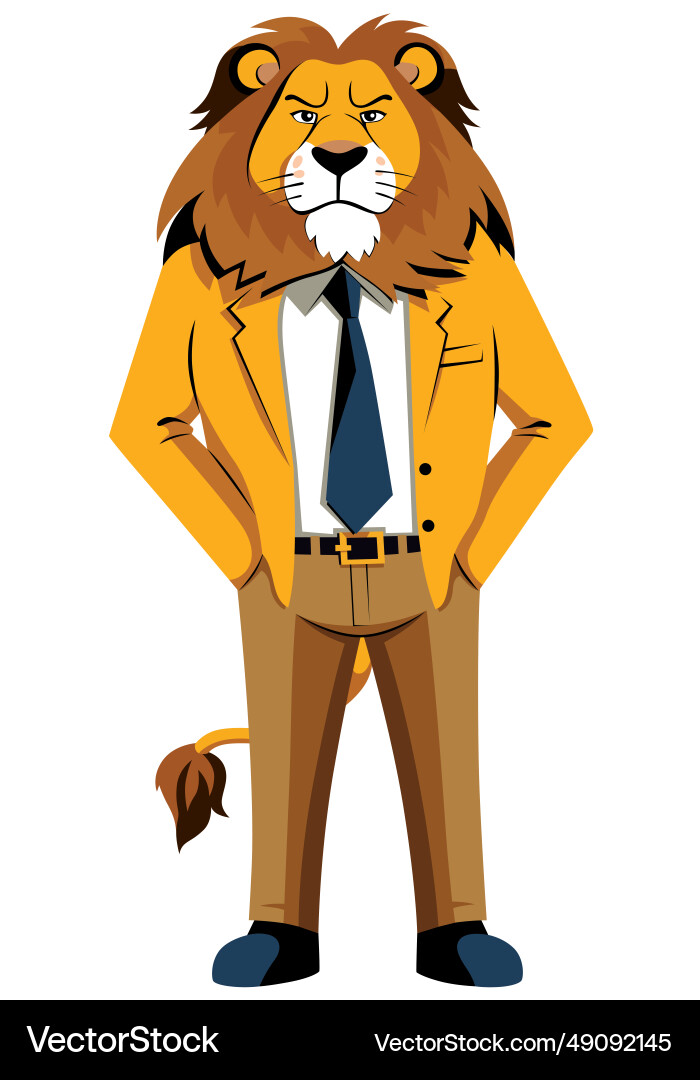 Lion in business suit Lion in business suit vector image