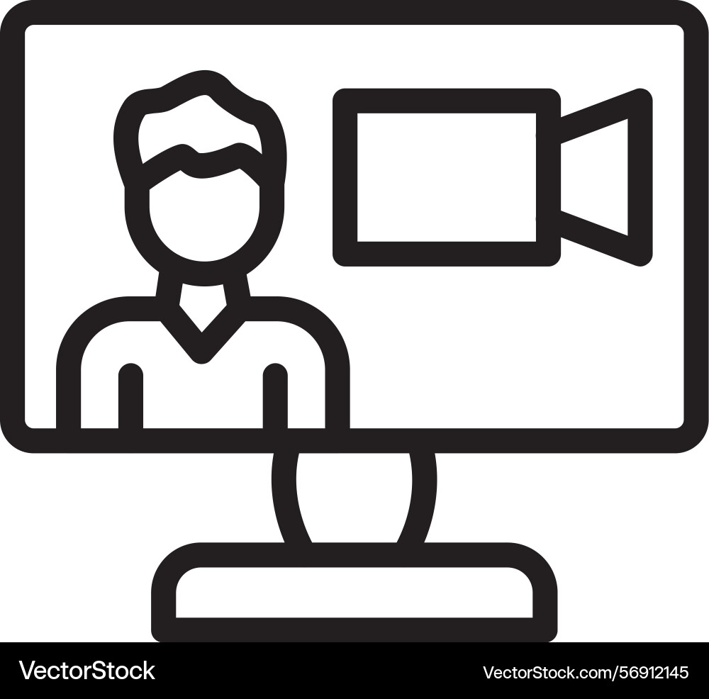 Live stream linear style icon design Vector Image