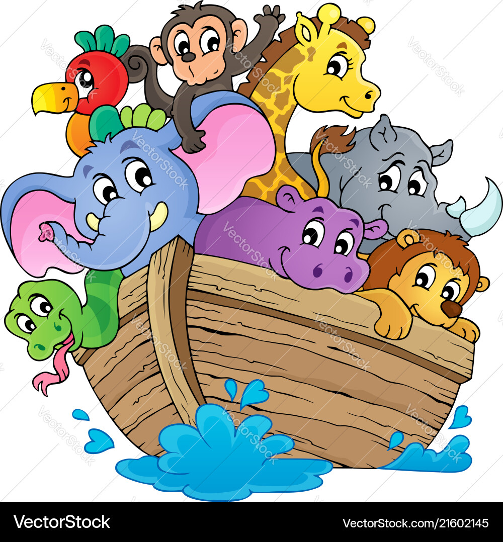 Noah's Ark Animals Theme Vector Image